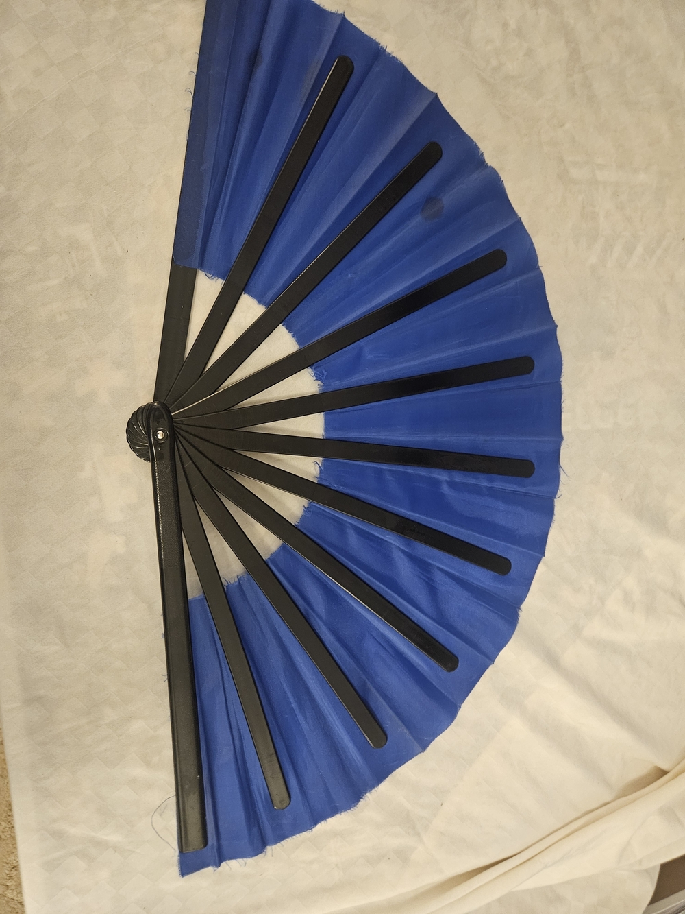 Blue Folding Hand Fan - Classic Portable Fan